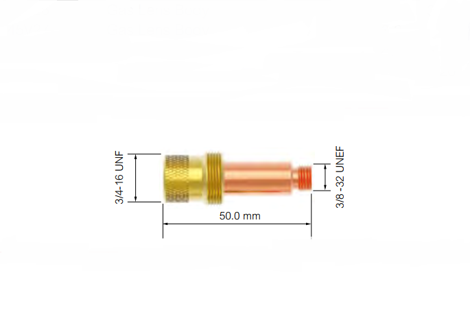 Корпус цанги з газовою лінзою Parker, розміри 1.6 мм; 2.0 мм ; 2.4 мм ; 3.2 мм (P45V25;25M;26;27)