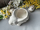 Кашпо з кераміки 9 х 17 см срібного кольору "Кролик", фото 5