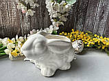 Кашпо з кераміки 9 х 17 см срібного кольору "Кролик", фото 3
