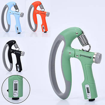 Еспандер кистьовий з регульованим навантаженням від 10 до 100 кг Gemini GI-4218 з механічним лічильником