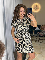 Жіноча літня сукня з поясом новинка 2025