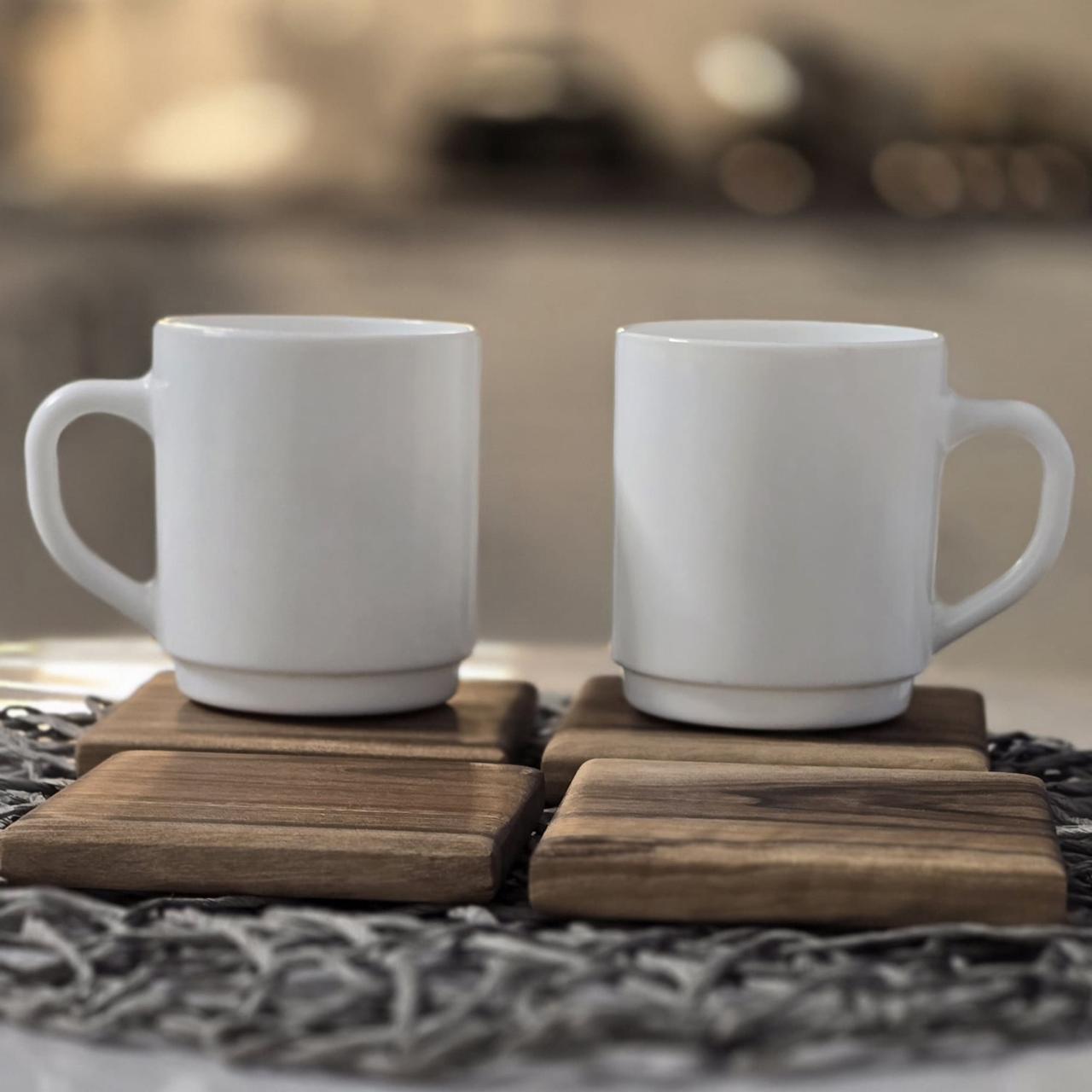 Підставка під чашку бокал з натурального дерева горіх, квадрат 10 см, фото 1