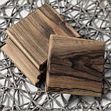 Підставка під чашку бокал з натурального дерева горіх, квадрат 10 см, фото 7