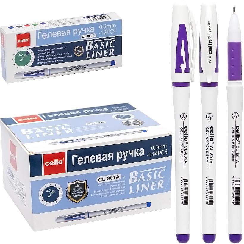 Ручка гелева фіолетова 0,5 мм Cello Original CL801A