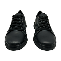 Чоловічі кеди з натуральної шкіри чорного кольору на шнурівці «Style Shoes» 40, фото 9