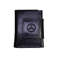 Портмоне Mini с логотипом авто Mercedes, 100х75х15 мм глянцевая кожа