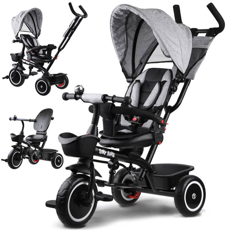 Дитячий триколісний велосипед Tiny Bike 3в1 з навісом ROTATABLE SP0650