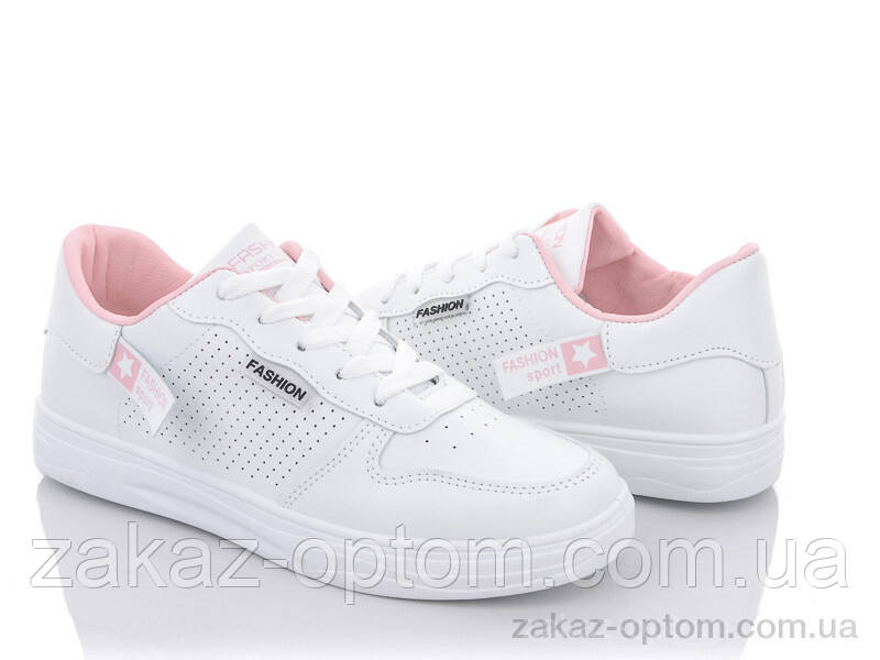 Кросівки жіночі весна-осінь (8 пар р.36-40) 176-3 white-pink