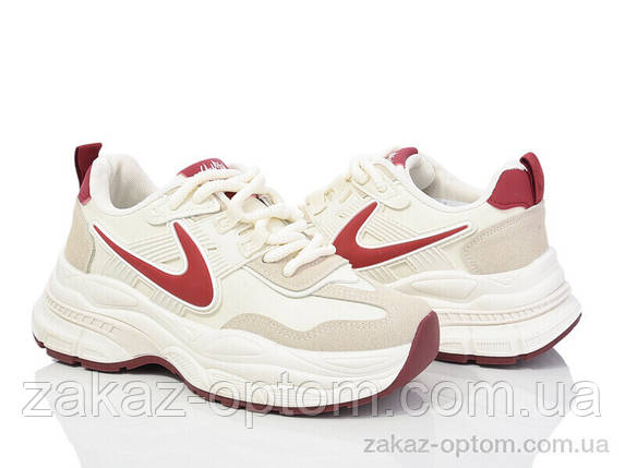 Кросівки жіночі весна-осінь (8 пар р.36-41) 172-41 beige-red, фото 1