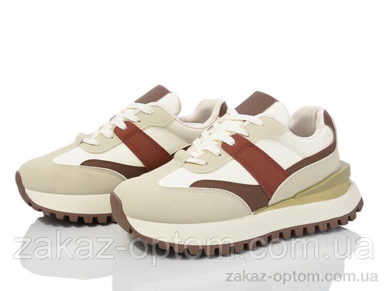 Кросівки жіночі весна-осінь (8 пар р.36-41) 149-63 beige-red