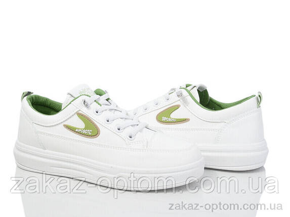Кросівки жіночі весна-осінь (8 пар р.36-41) 149-65 white-green, фото 1