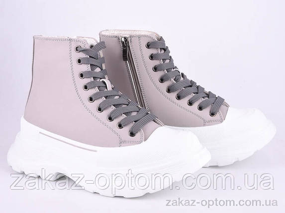 Черевики жіночі весна-осінь (8 пар р.36-41) 166-31 grey-white, фото 1