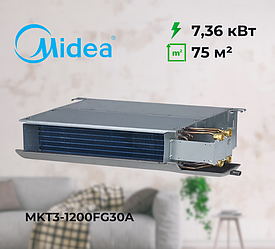 Канальний фанкойл середнього напору MIDEA MKT3-1200FG30A (7.36 кВт), площа до 75 м², чотиритрубний