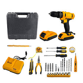 Шуруповерт акумуляторний RIAS IS-25 з набором інструментів 24V 2xАКБ у Кейсі Yellow (3_06202)