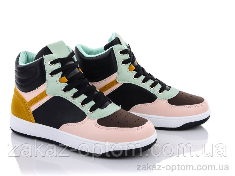 Кросівки жіночі весна-осінь (8 пар р.36-41) 20-913-3 black-pink-green