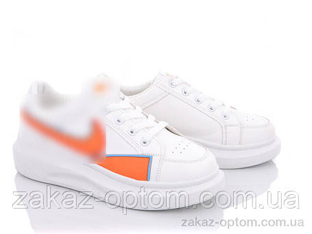 Кросівки жіночі весна-осінь (8 пар р.36-40) 172-39 white-orange, фото 1