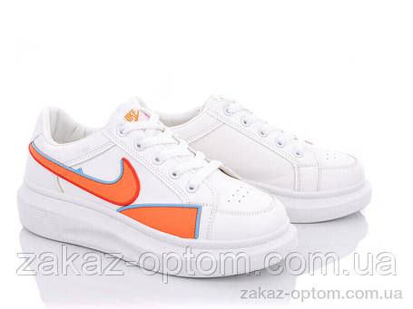 Кросівки жіночі весна-осінь (8 пар р.36-40) 172-39 white-orange, фото 3