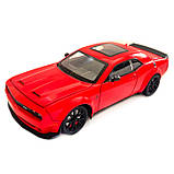 Машинка металева Dodge Challenger SRT Додж червона 1:24 звук світло відкр двері баг капот 20*7*5,5см (GT-12099), фото 8