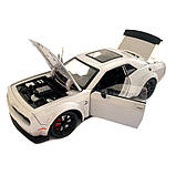 Машинка металева Dodge Challenger SRT Додж сіра 1:24 звук світло відкр двері баг капот 20*7*5,5см (GT-12099), фото 7