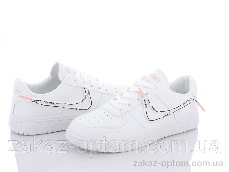Кросівки жіночі весна-осінь (8 пар р.36-40) 176-11 white-pink
