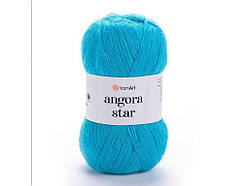 Пряжа Angora Star бірюзовий 80% акрил 20% бавовна 500м 100г 5шт/уп 235 ТМ YarnArt