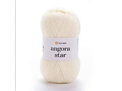 Пряжа Angora Star молочний 80% акрил 20% бавова 500 м 100 г 5 шт./пач. 502 ТМ YarnArt