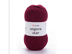 Пряжа Angora Star темно-бордовий 80% акрил 20% бавова 500 м 100 г 5 шт./пач. 577 ТМ YarnArt