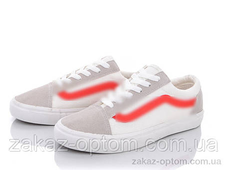 Кеди жіночі весна-осінь (6 пар р.35-40) S4(A801) white-red, фото 1