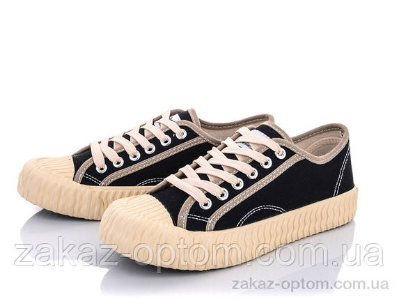 Кеди жіночі весна-осінь (8 пар р.35-40) G11-B876 black-beige, фото 1