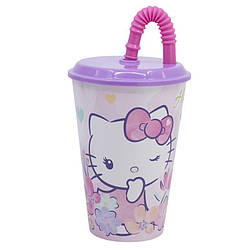 Стакан для дітей з трубочкою 430 мл Stor Hello Kitty (81730)