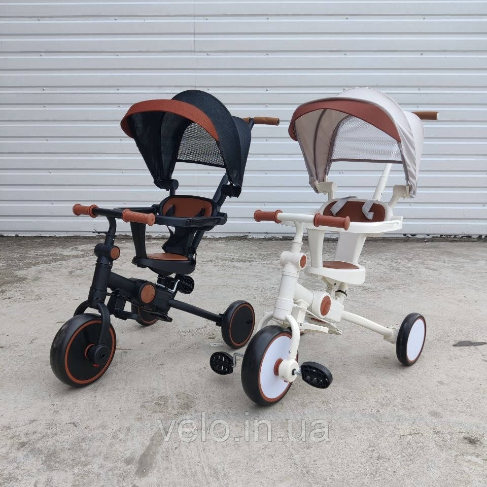 Велосипед-біговел 3в1 з батьківською ручкою та піддашком Royal Leather Trike 105-2 фірмовий велосипед-біговел, біговел для дитини