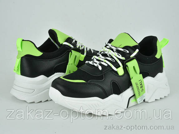 Кросівки жіночі весна-осінь (8 пар р.36-41) 80-64 black-green, фото 1