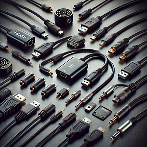 Аудіо та відео кабелі та перехідники