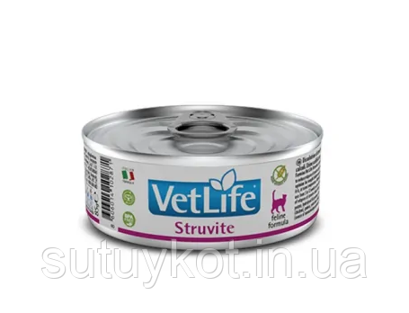 Лікувальний вологий корм для котів Farmina Vet Life Struvite дієтичне харчування для розчинення струвітних каменів, 85 г, фото 1