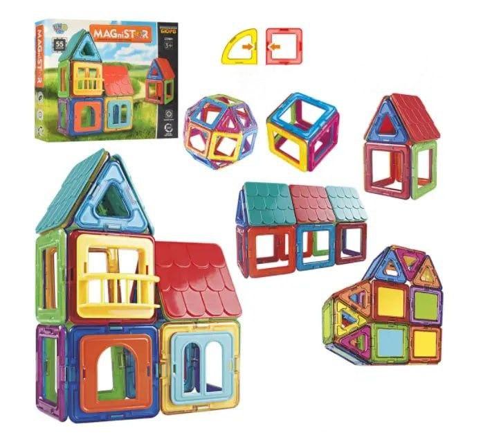 Магнітний конструктор 'Будиночок' Limo Toy LT7001 – 55 деталей, фото 1
