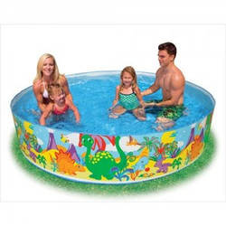 Intex 58472 (Діаметр 244 x Висота 46 см) Каркасний дитячий басейн Динозаври