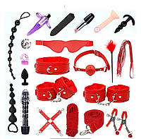 БДСМ игрушки из 21 предмета для ролевых садо-мазо игр красние