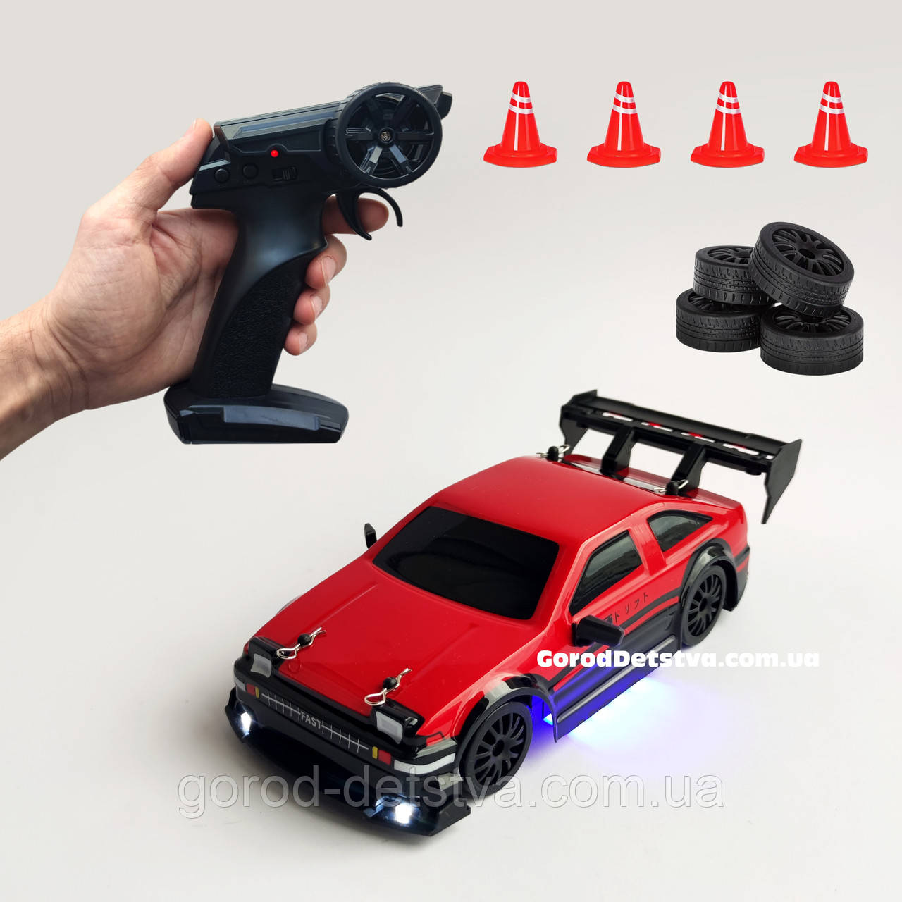 Машинка для дрифту Toyota Sprinter Truen 4WD дрифт машина на радіокеруванні Світло фар Підсвічування дна, фото 1