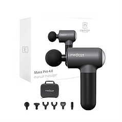 Перкусійний ручний масажер для тіла та м'язів Medica+ MassHand Pro 4.0 (Японія) Black