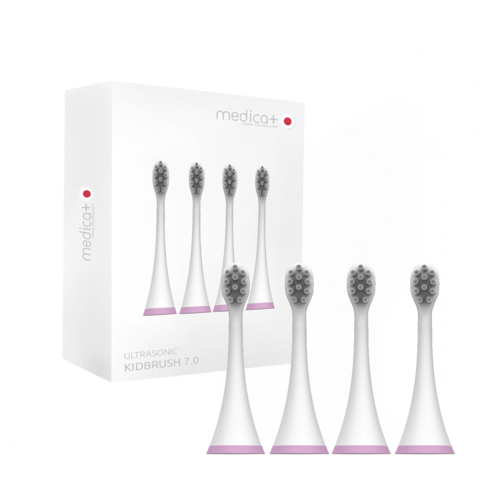 Насадки для звукової зубної щітки MEDICA+ KidsBrush 7.0 pink (4шт) (Japan)