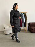 Стильне жіноче подовжене демісезонне пальто стьобане''Ніколетта'', фото 2