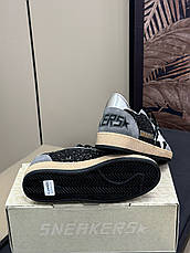 Жіночі білі чорні шкіряні кросівки Golden Goose Super-Star з чорною зіркою білі кеди, фото 5