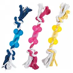 Іграшка для собак Flamingo Good4Fun Bone With Rope Кістка на мотузці 9 см