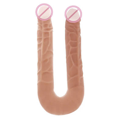 Подвійний фалоімітатор ToyJoy Double Dong, бежевий
