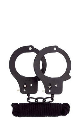 Набір наручники та бондаж Bondx Metal Cuffs & Love, чорний