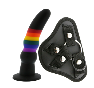 Страпон жіночий Райдужний COLOURFUL LOVE STRAP ON SOLID DILDO