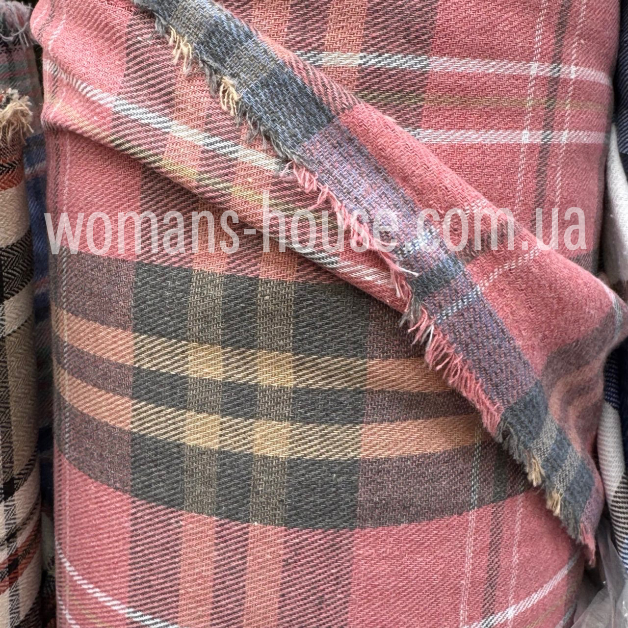 Сорочкова карта Байка тонка Фланель Рожевий із сірим, фото 1
