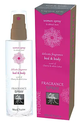 Спрей для тіла і ліжка з феромонами і афродизіаками HOT Fragrance Вишня і білий лотос, 100 мл