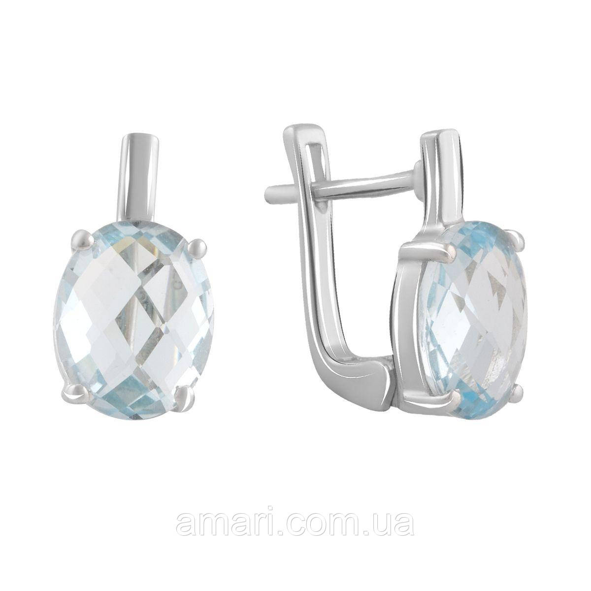 Срібні сережки Komilfo з натуральним топазом 5.4ct (2049432)