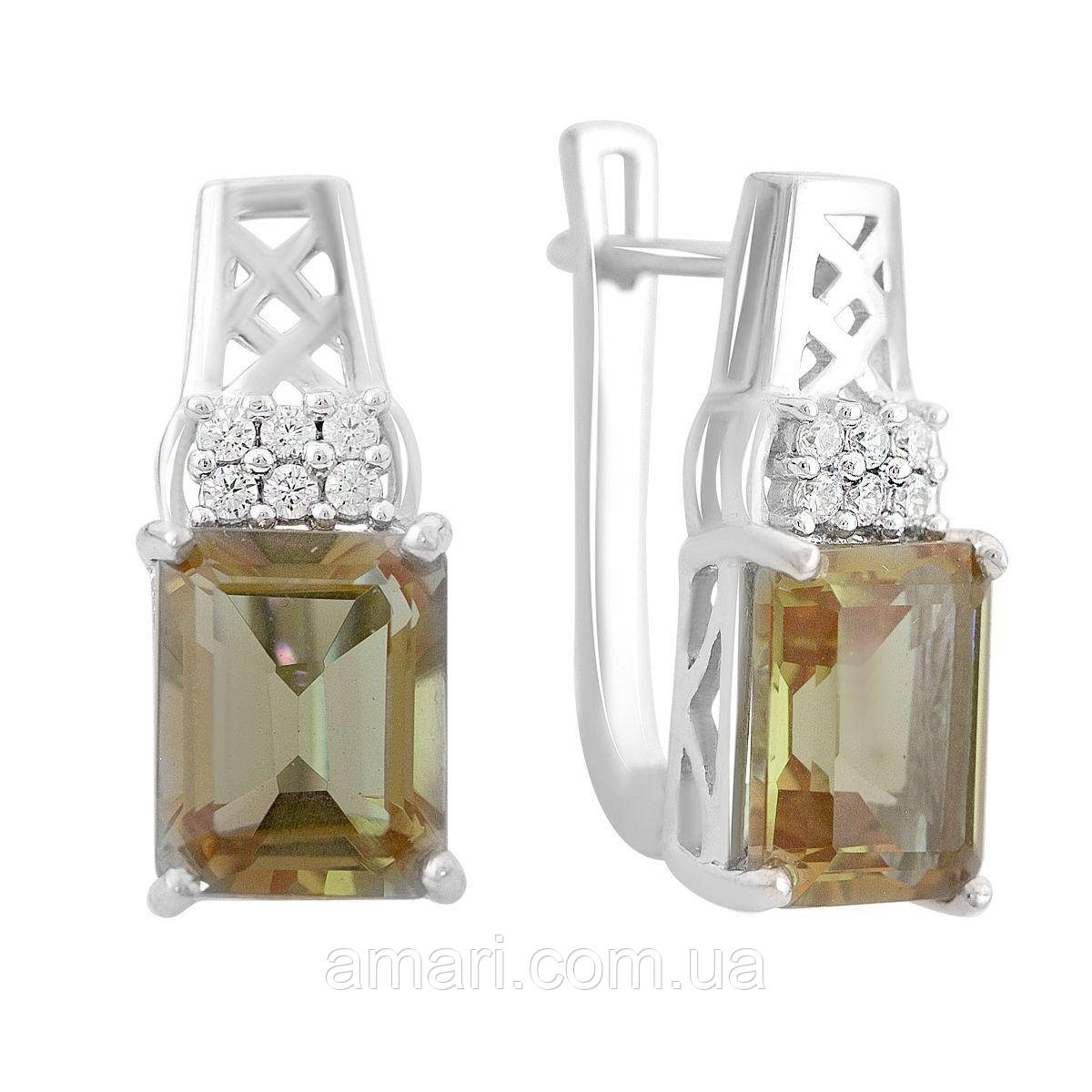 Срібні сережки Komilfo із Султаніт султанітом 7.345ct (2163855)